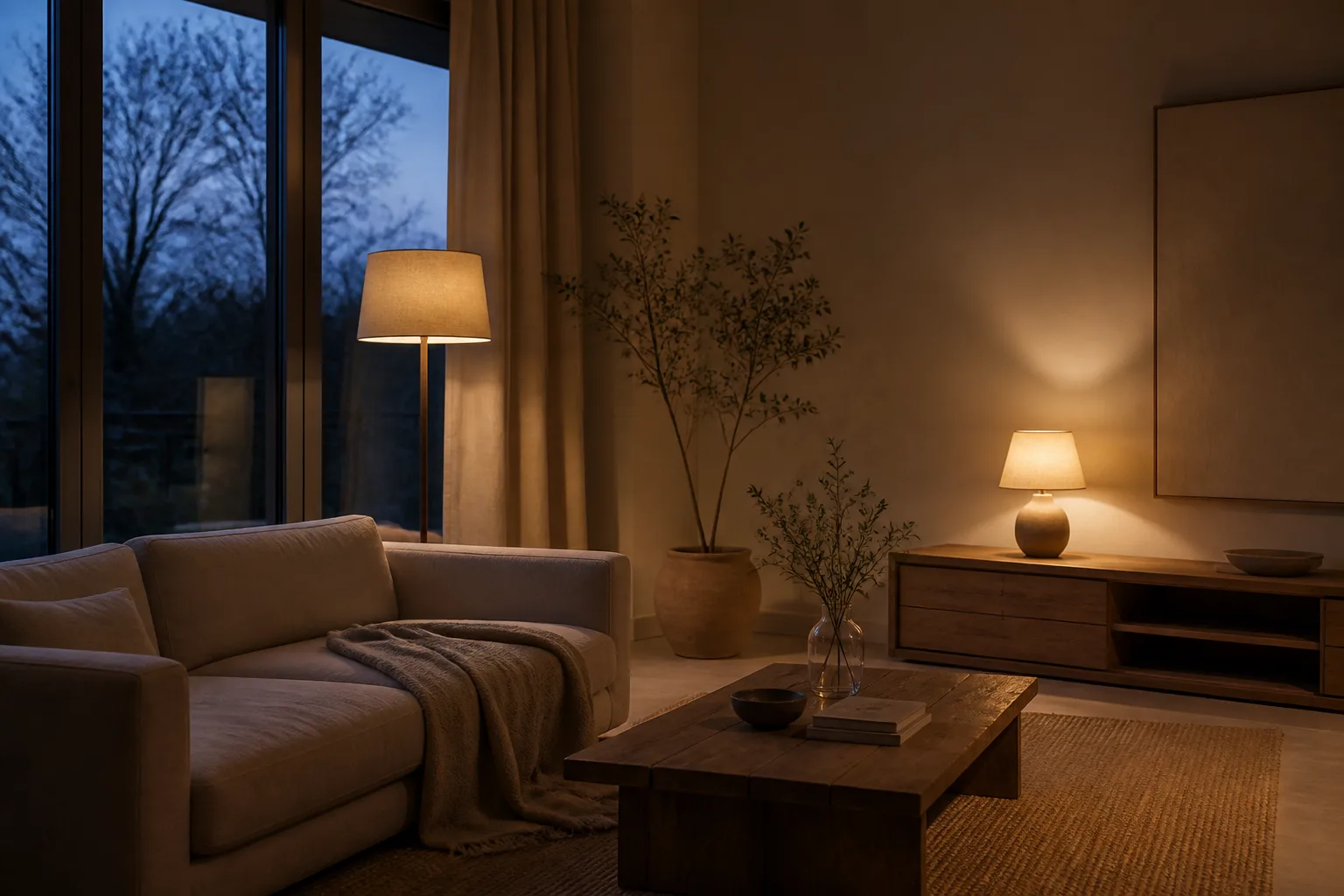 Soft layered daylight moving through a natural interior.