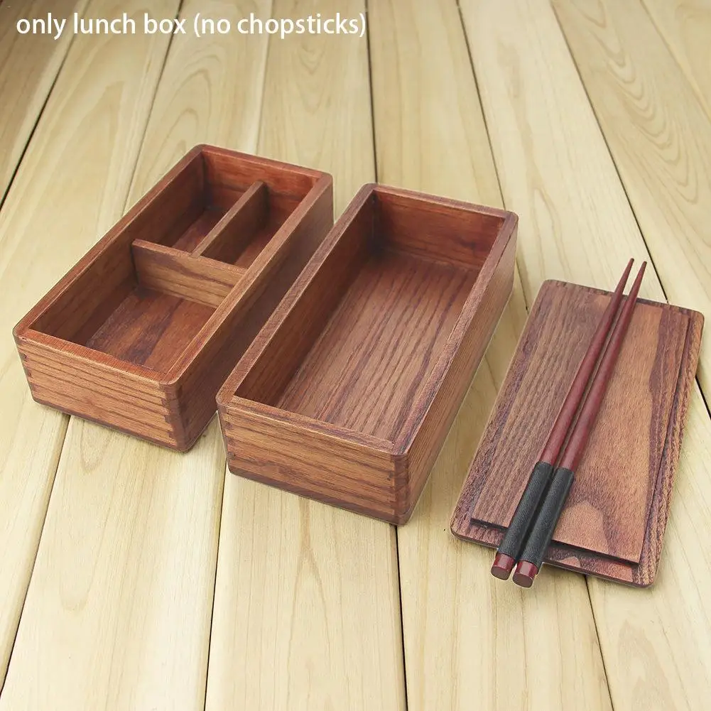 Double-Layer Wooden Bento Box - Image 2