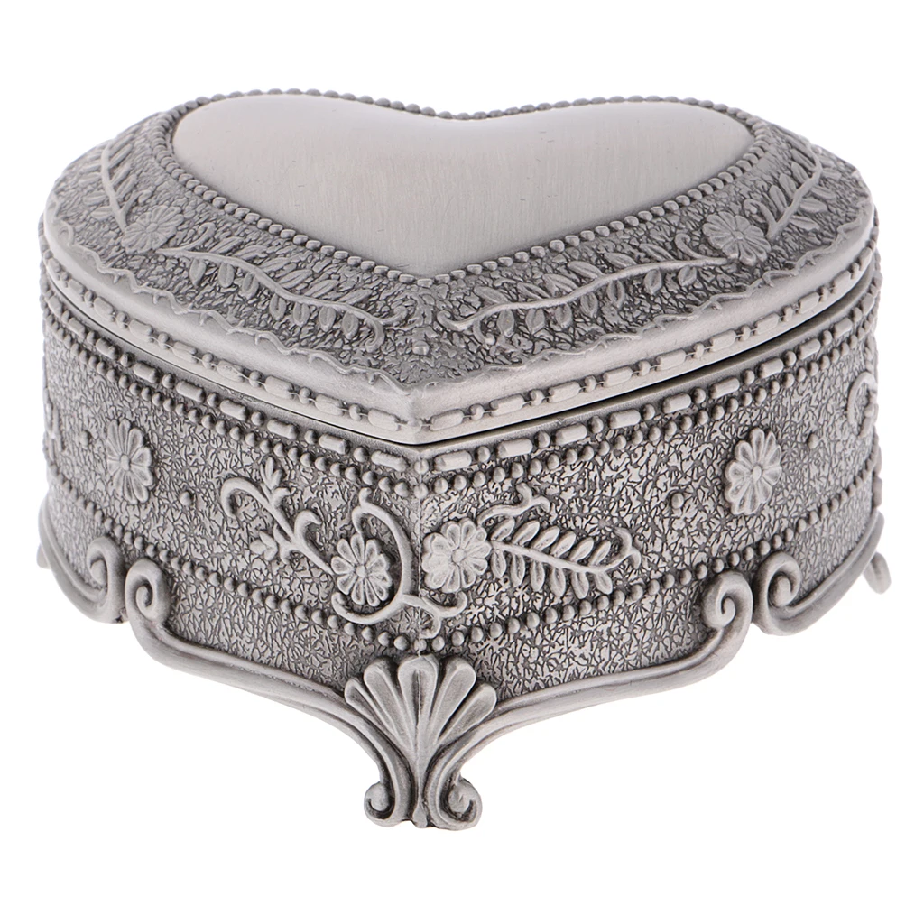 Vintage Heart-Shaped Trinket Box - Image 4