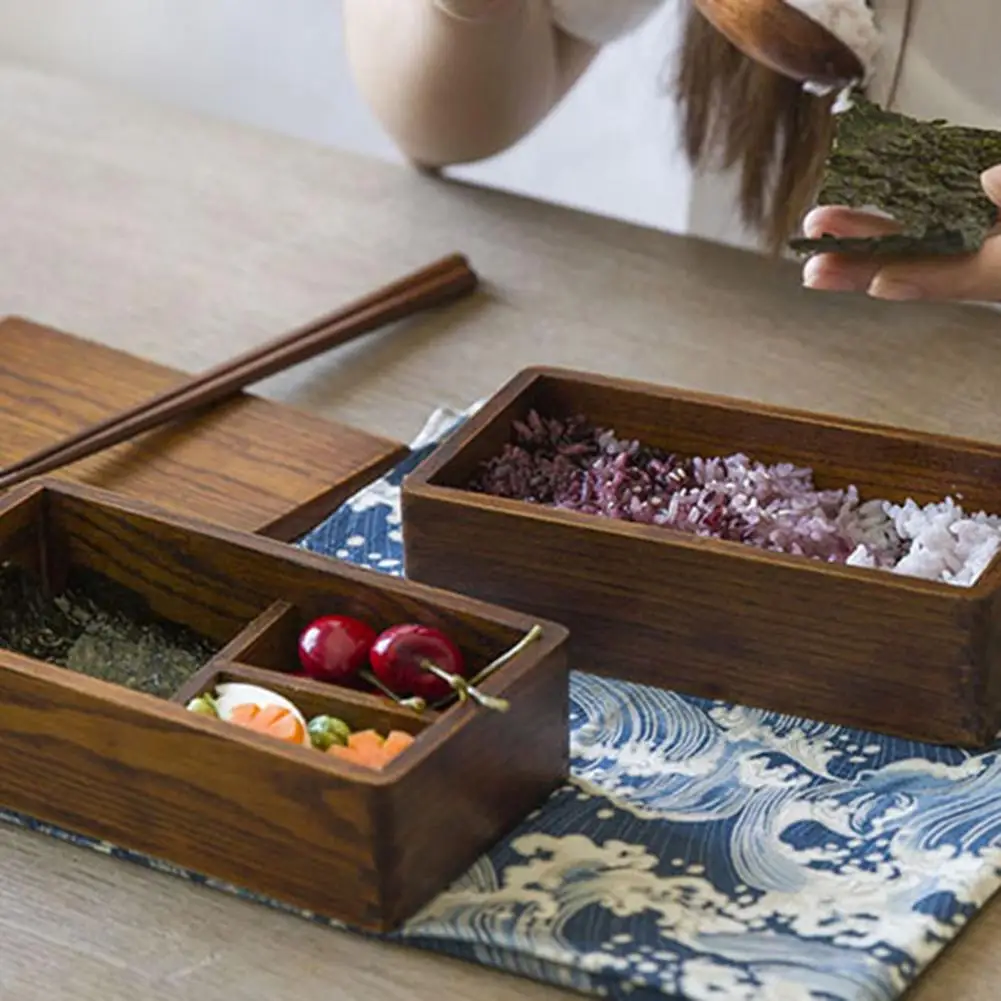 Double-Layer Wooden Bento Box - Image 5