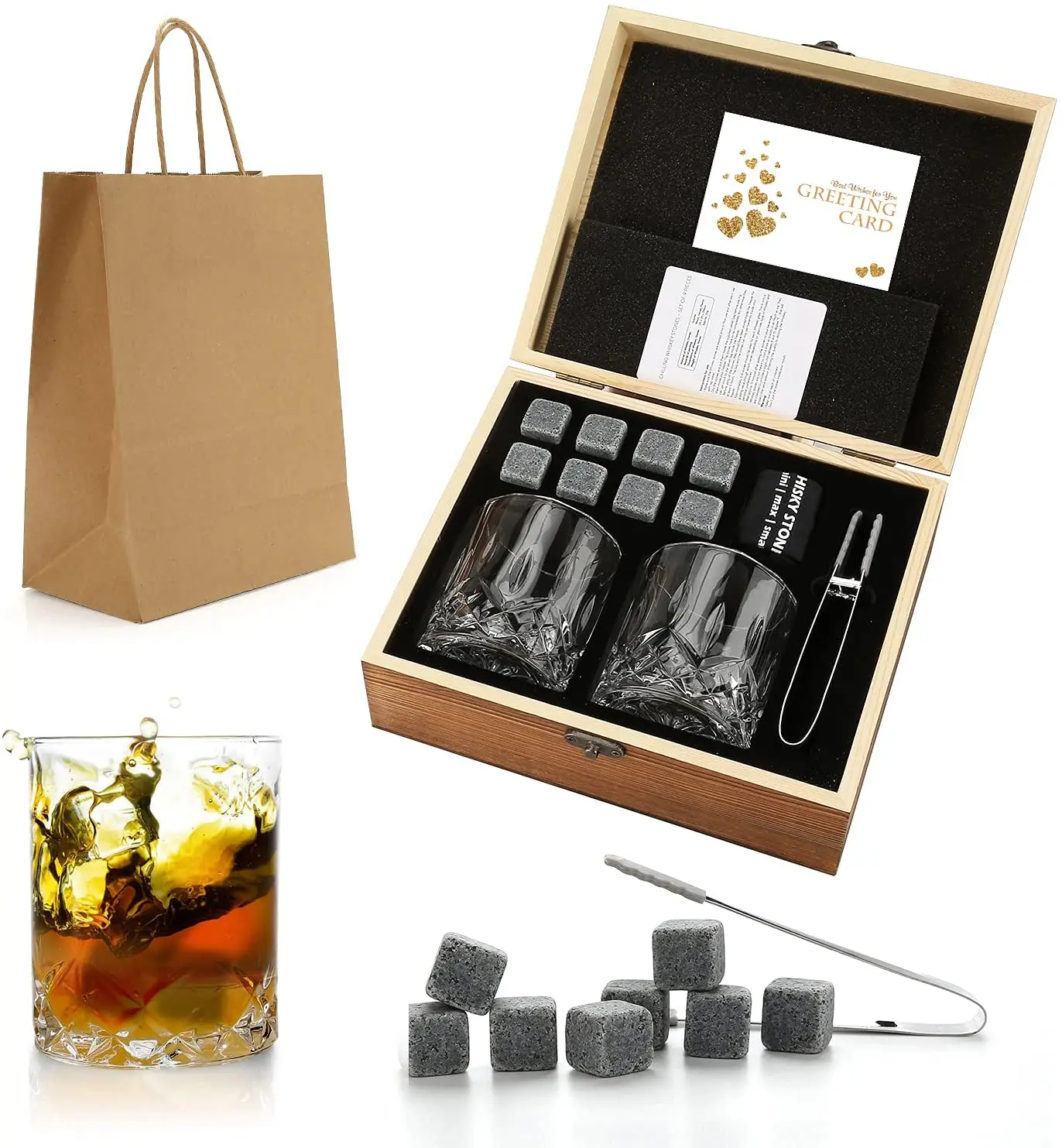 Granite Whiskey Stones & Glass Set - Image 12