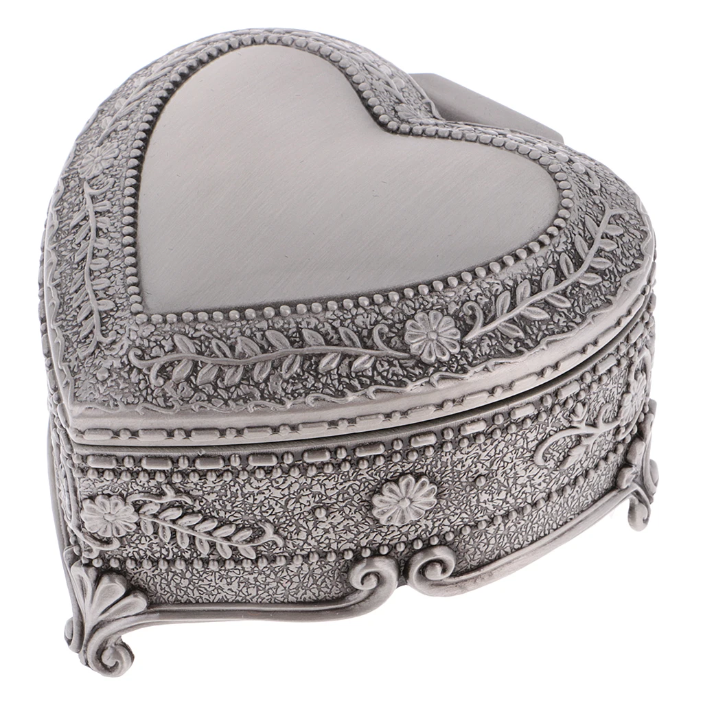 Vintage Heart-Shaped Trinket Box - Image 2