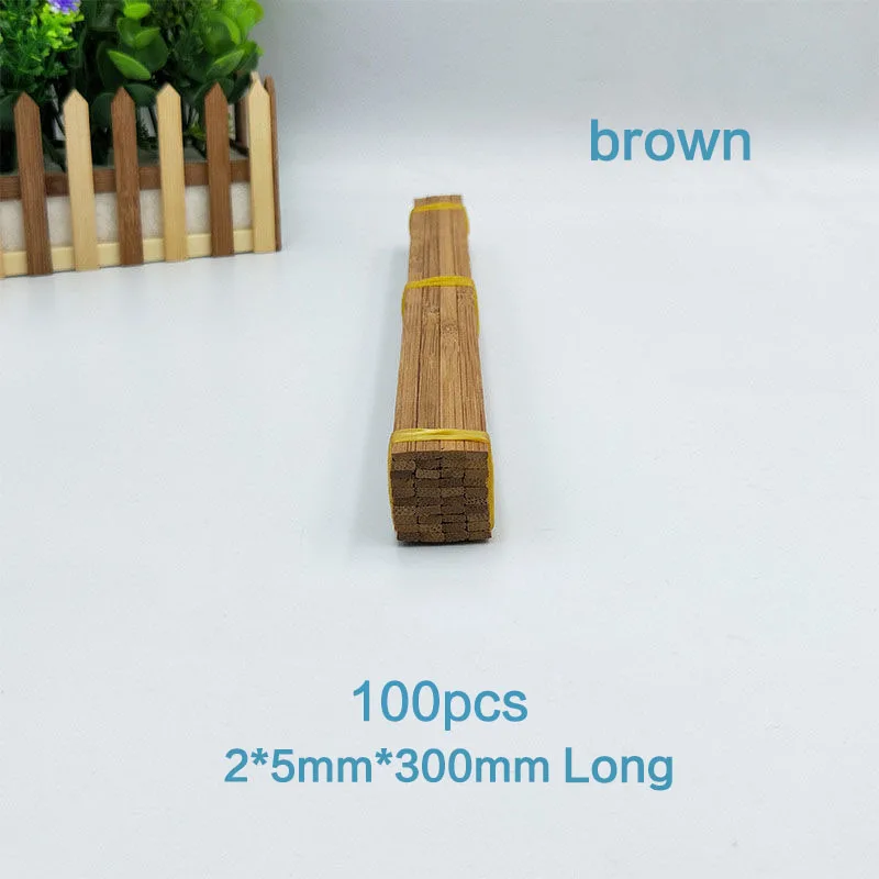 100pcs Natural Carbonized Round Square Bamboo Sticks - Image 8