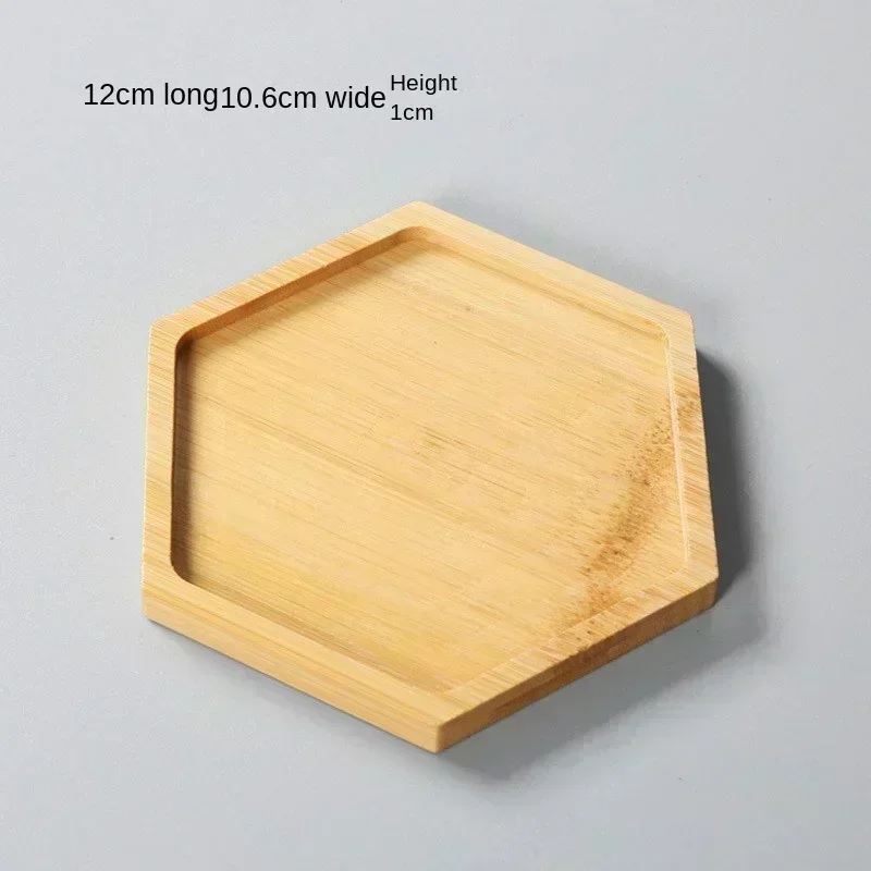 Multi Bamboo Tray Wood Saucer Flower Pot Tray Cup Pad Coaster Plate Kitchen Decorative - Image 16