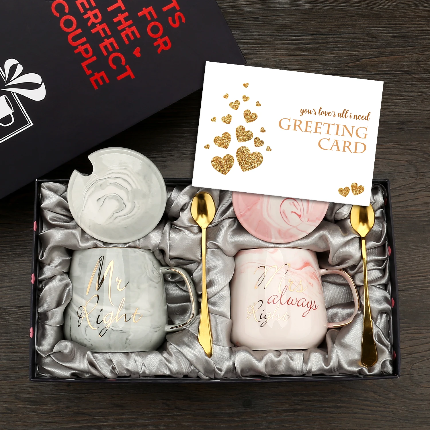 Pink Marble Ceramic Couple Mug Set - Image 7