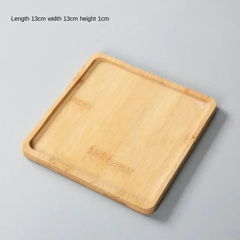 Multi Bamboo Tray Wood Saucer Flower Pot Tray Cup Pad Coaster Plate Kitchen Decorative - Image 15