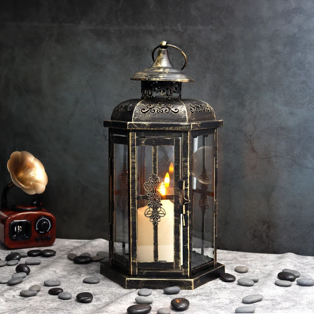Vintage Metal Candle Lantern - Image 3