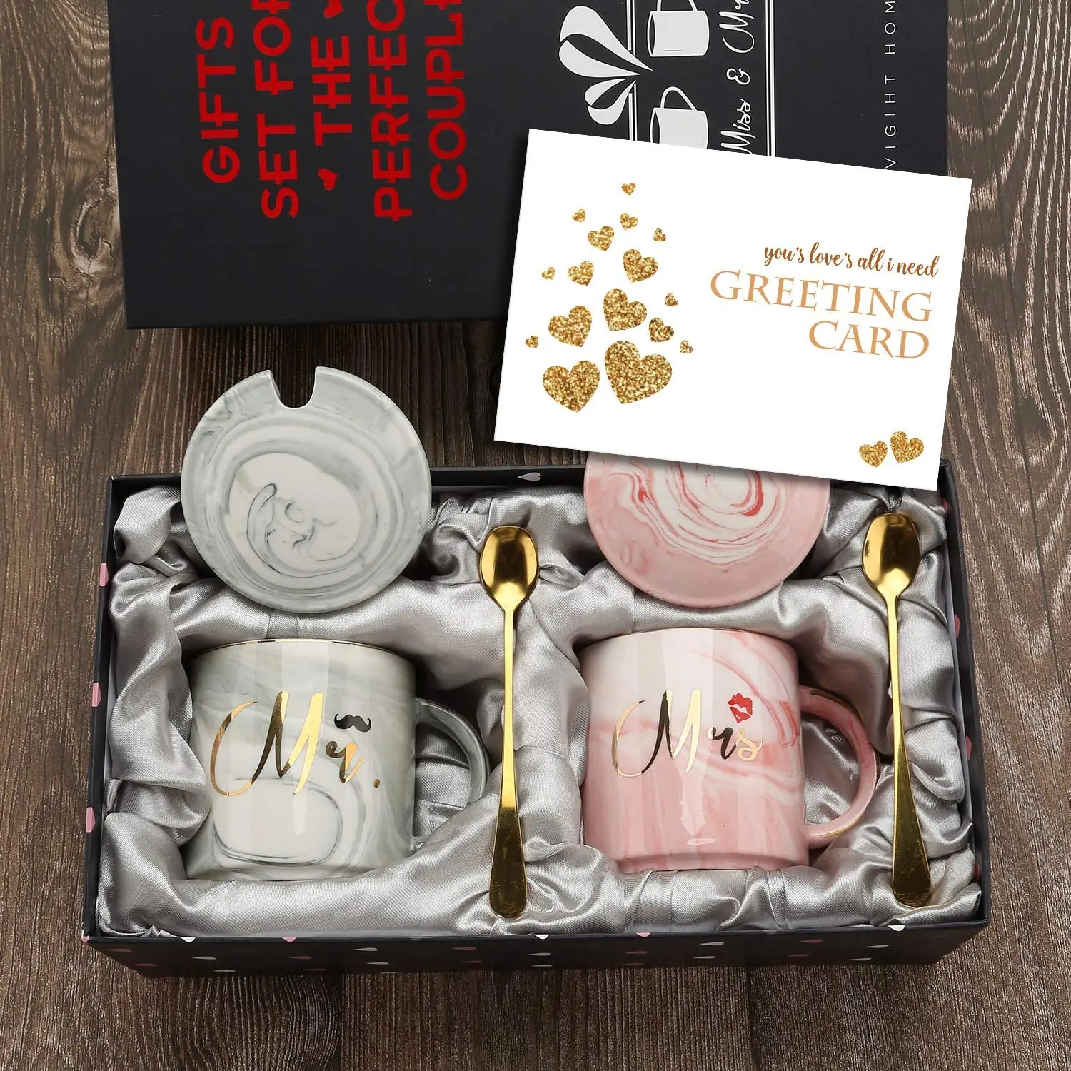 Pink Marble Ceramic Couple Mug Set - Image 8