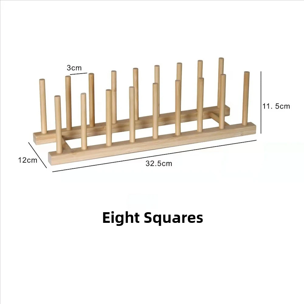 DIY Locker Bamboo Drain Rack Wooden Plate Rack Dish Rack Kitchen Organizer for Plates/Cutting - Image 7