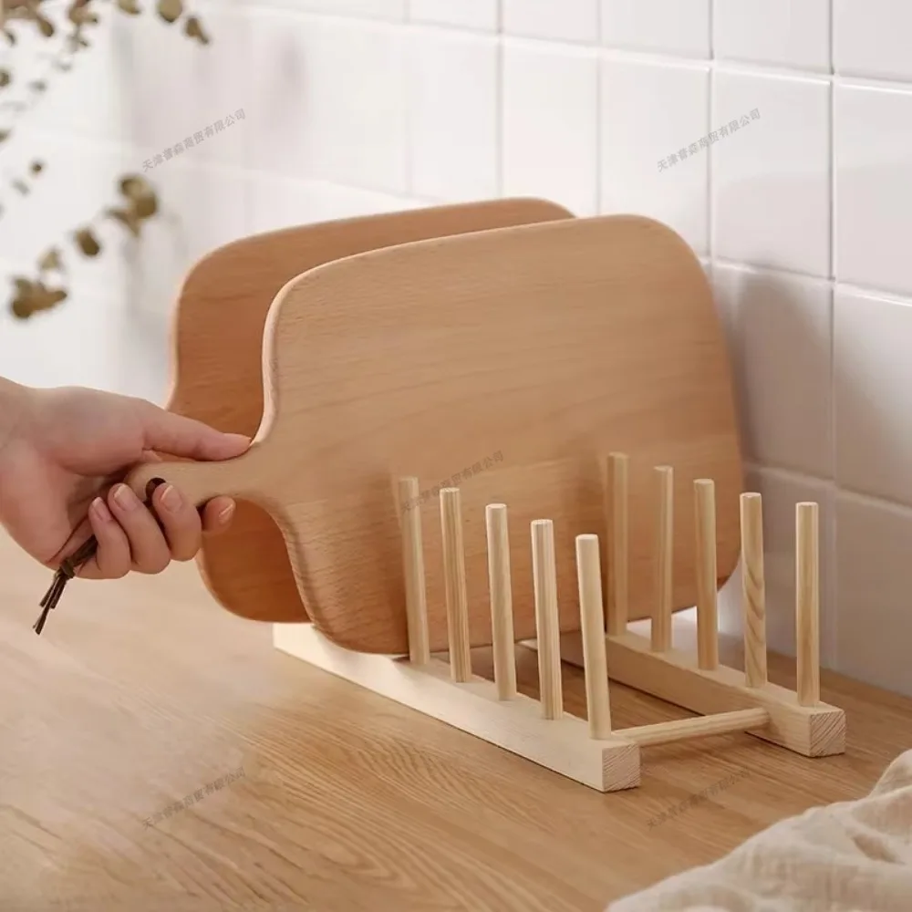 DIY Locker Bamboo Drain Rack Wooden Plate Rack Dish Rack Kitchen Organizer for Plates/Cutting - Image 3