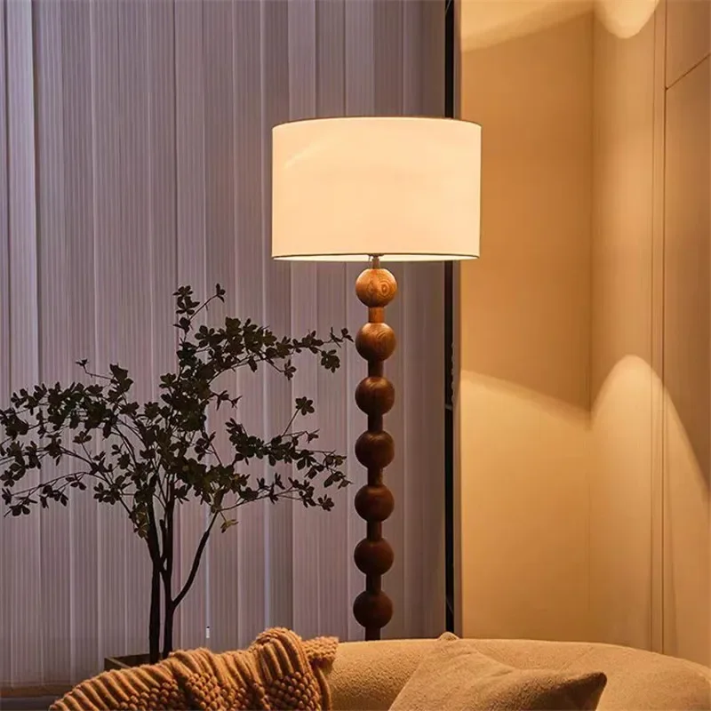 Vintage Wood-Bead Floor & Table Lamp - Image 5