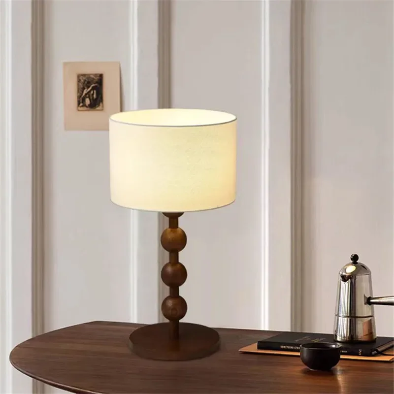 Vintage Wood-Bead Floor & Table Lamp - Image 4