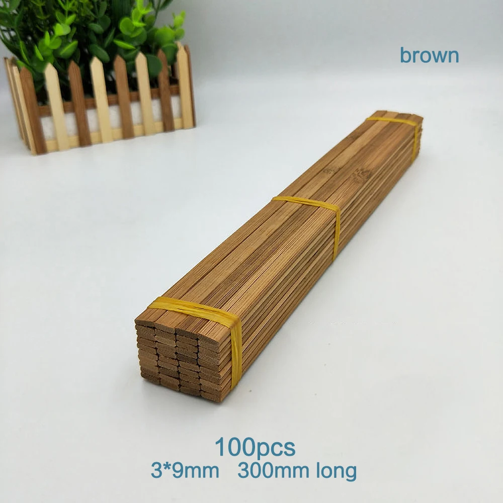 100pcs Natural Carbonized Round Square Bamboo Sticks - Image 13