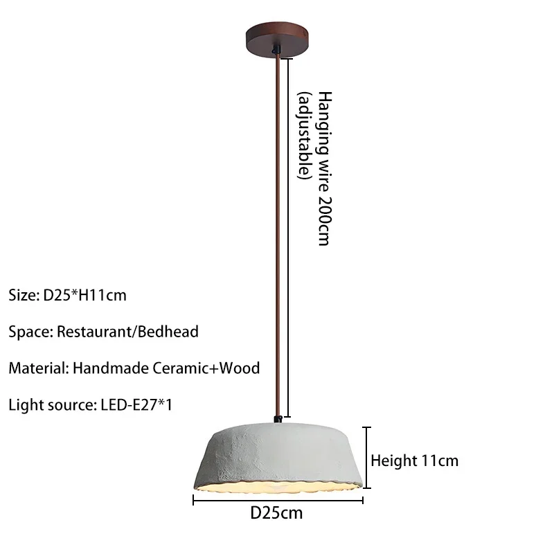 Ceramic & Wood Pendant Light - Image 8