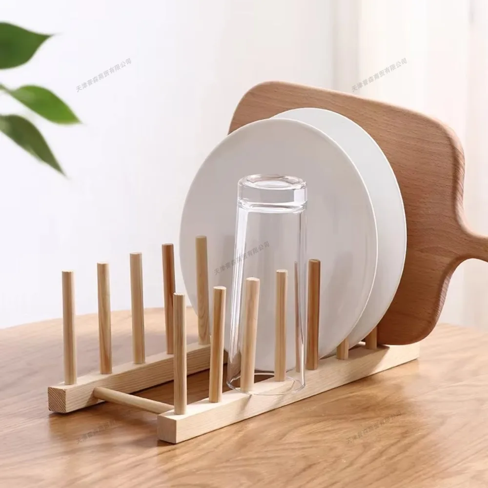 DIY Locker Bamboo Drain Rack Wooden Plate Rack Dish Rack Kitchen Organizer for Plates/Cutting - Image 4