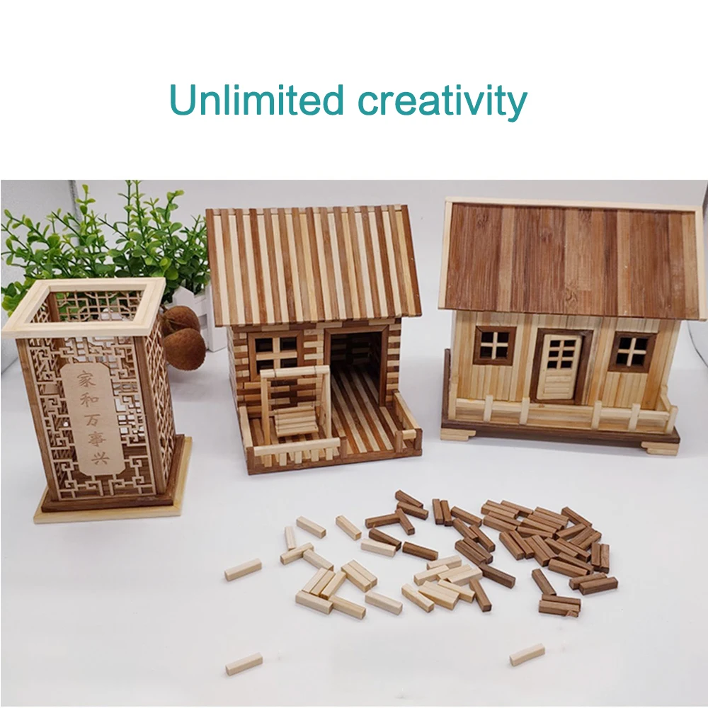 100pcs Natural Carbonized Round Square Bamboo Sticks - Image 3