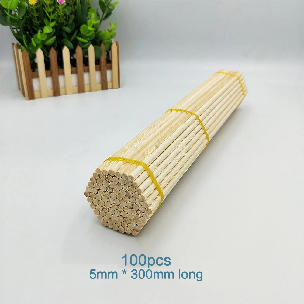 100pcs Natural Carbonized Round Square Bamboo Sticks - Image 18