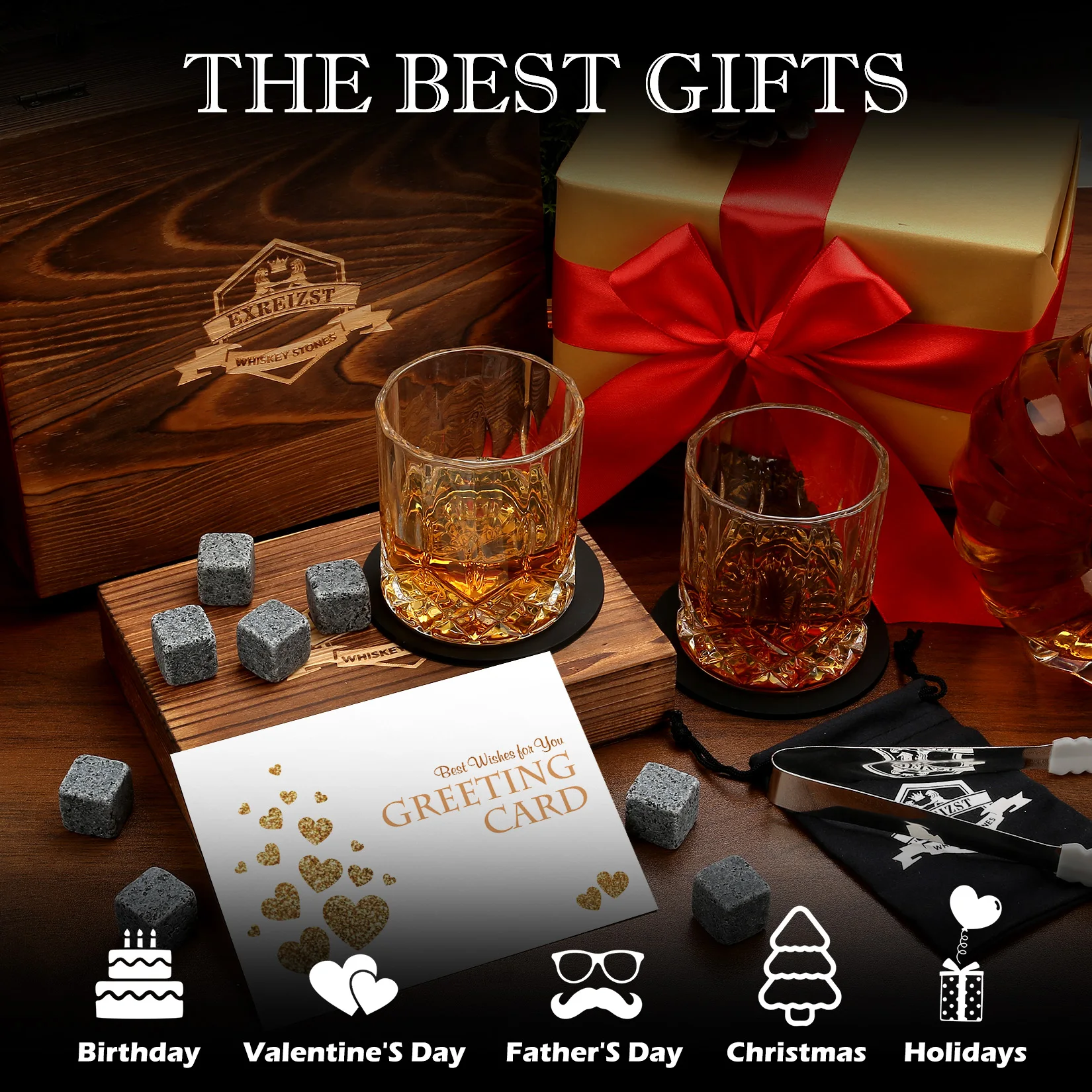 Granite Whiskey Stones & Glass Set - Image 2