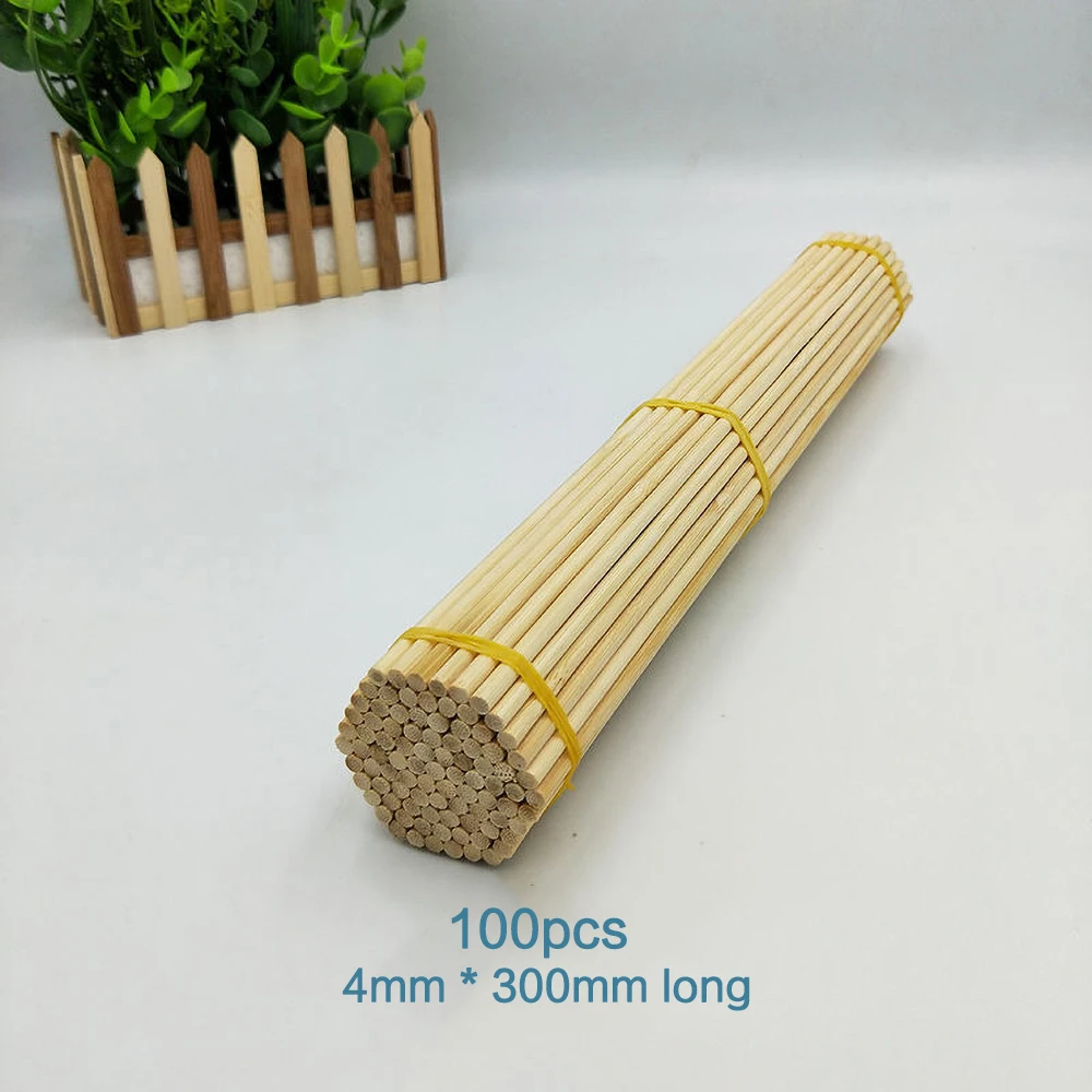 100pcs Natural Carbonized Round Square Bamboo Sticks - Image 17