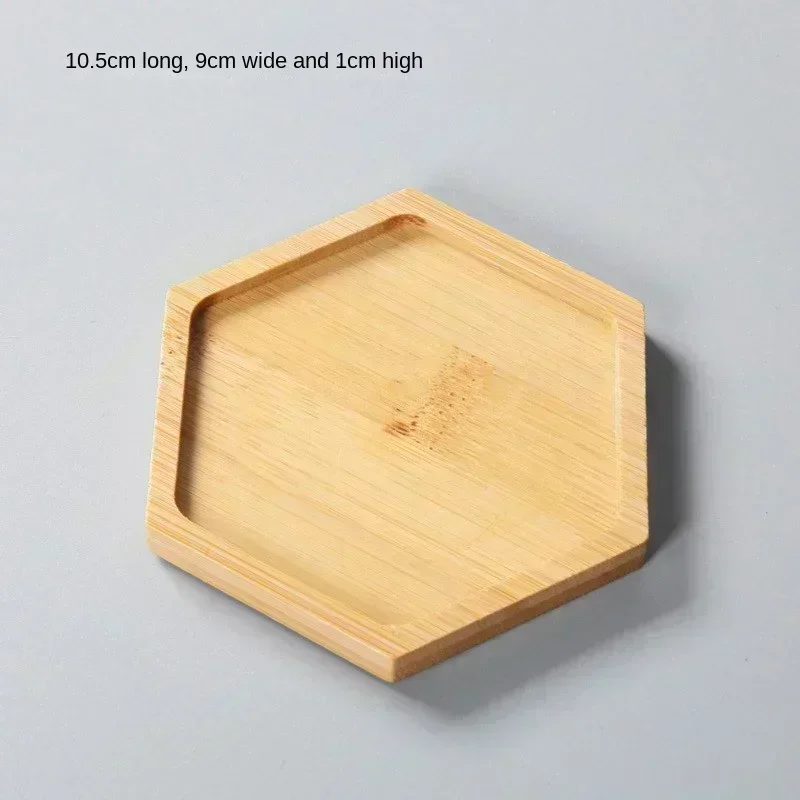 Multi Bamboo Tray Wood Saucer Flower Pot Tray Cup Pad Coaster Plate Kitchen Decorative - Image 9