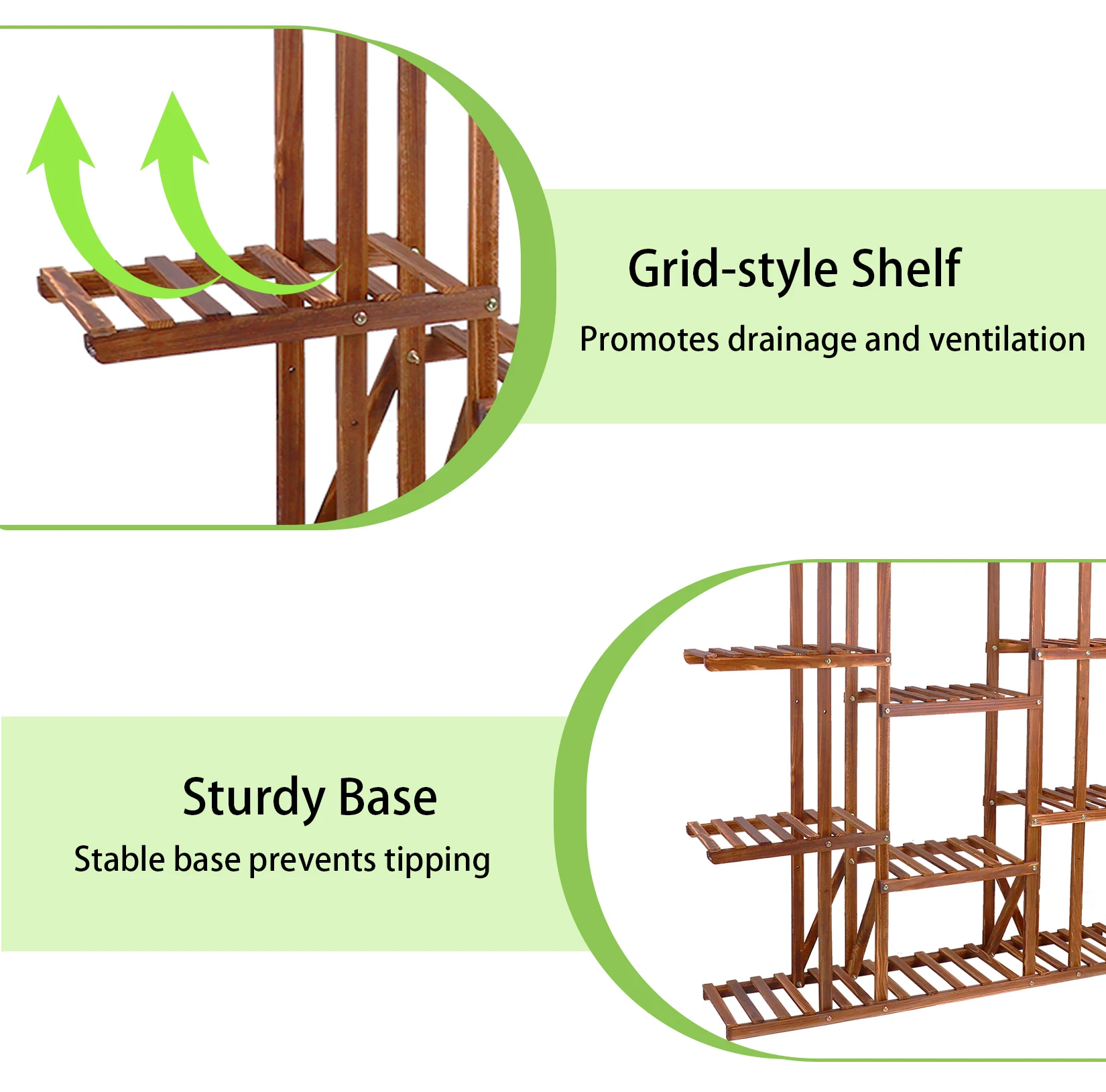 Brown Wooden Plant Shelf - Image 6