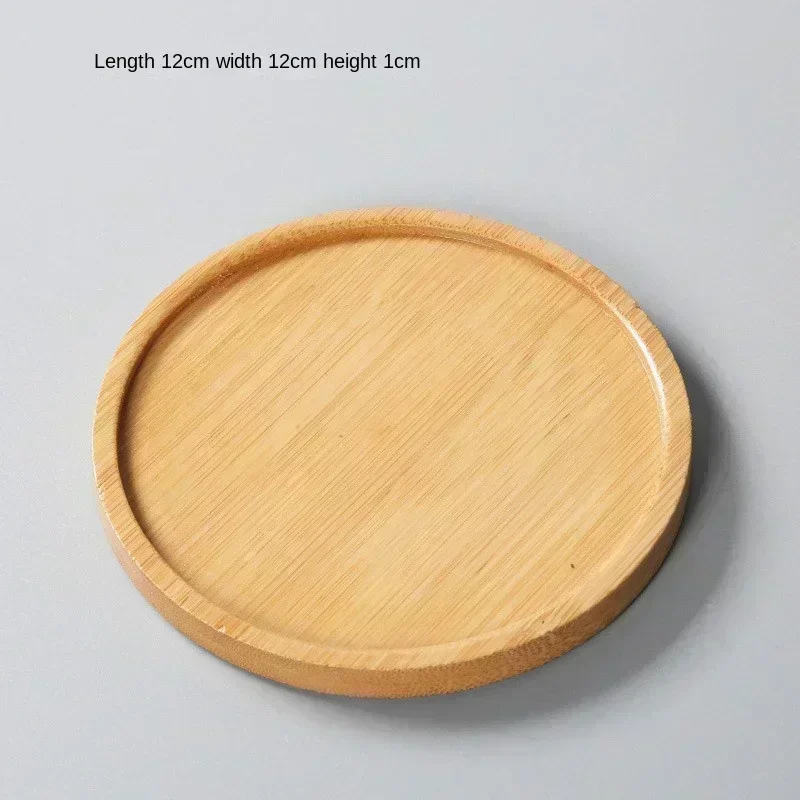 Multi Bamboo Tray Wood Saucer Flower Pot Tray Cup Pad Coaster Plate Kitchen Decorative - Image 14