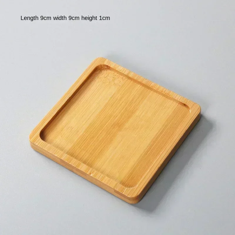 Multi Bamboo Tray Wood Saucer Flower Pot Tray Cup Pad Coaster Plate Kitchen Decorative - Image 7